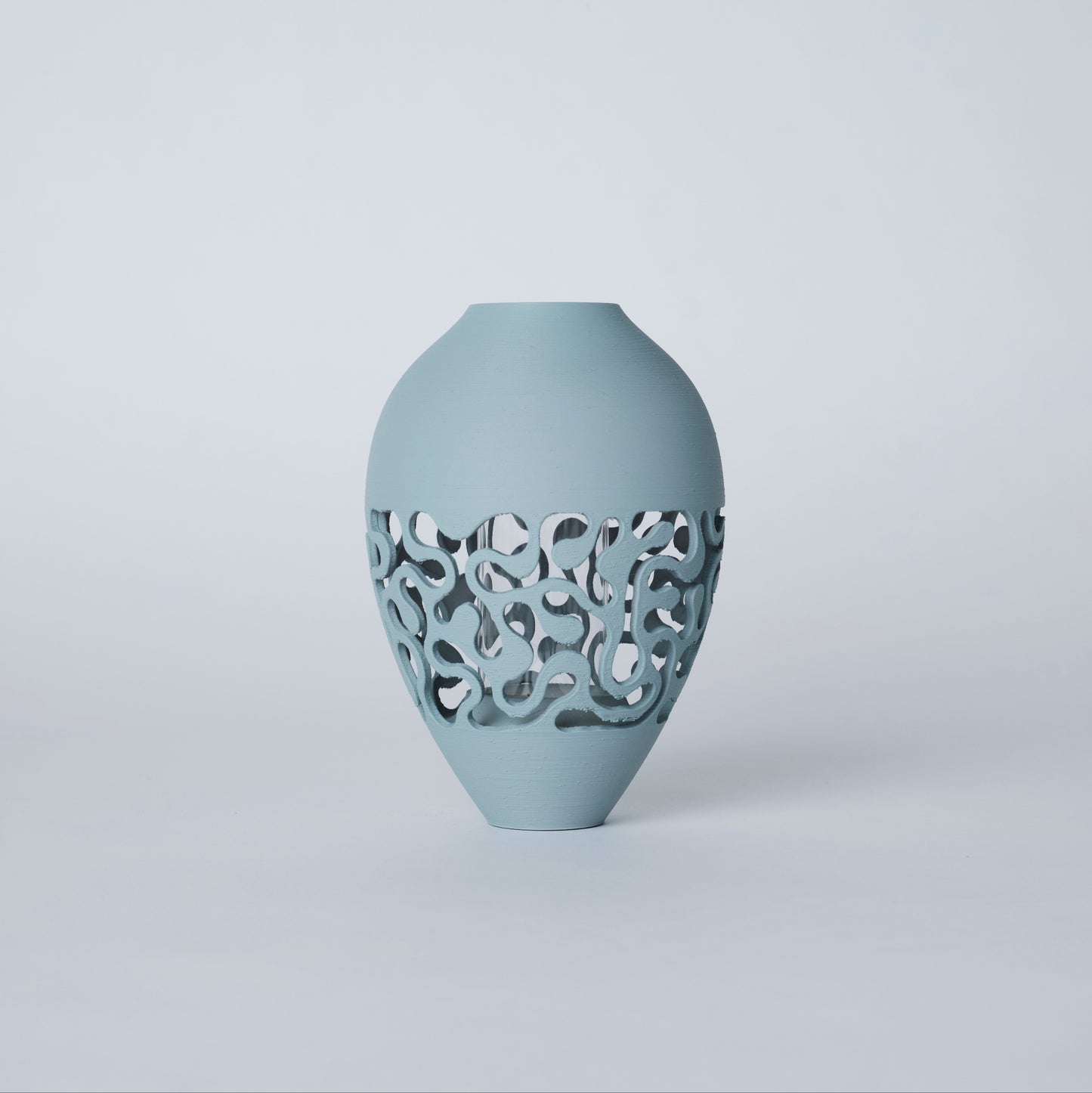 フラワーベース　NB2 Fine Edition　花瓶　花器　3Dプリント　3Dプリンター　インテリア　ガラス　プラスチック　GogoCollective　GoGo1122　スモーキーグリーン