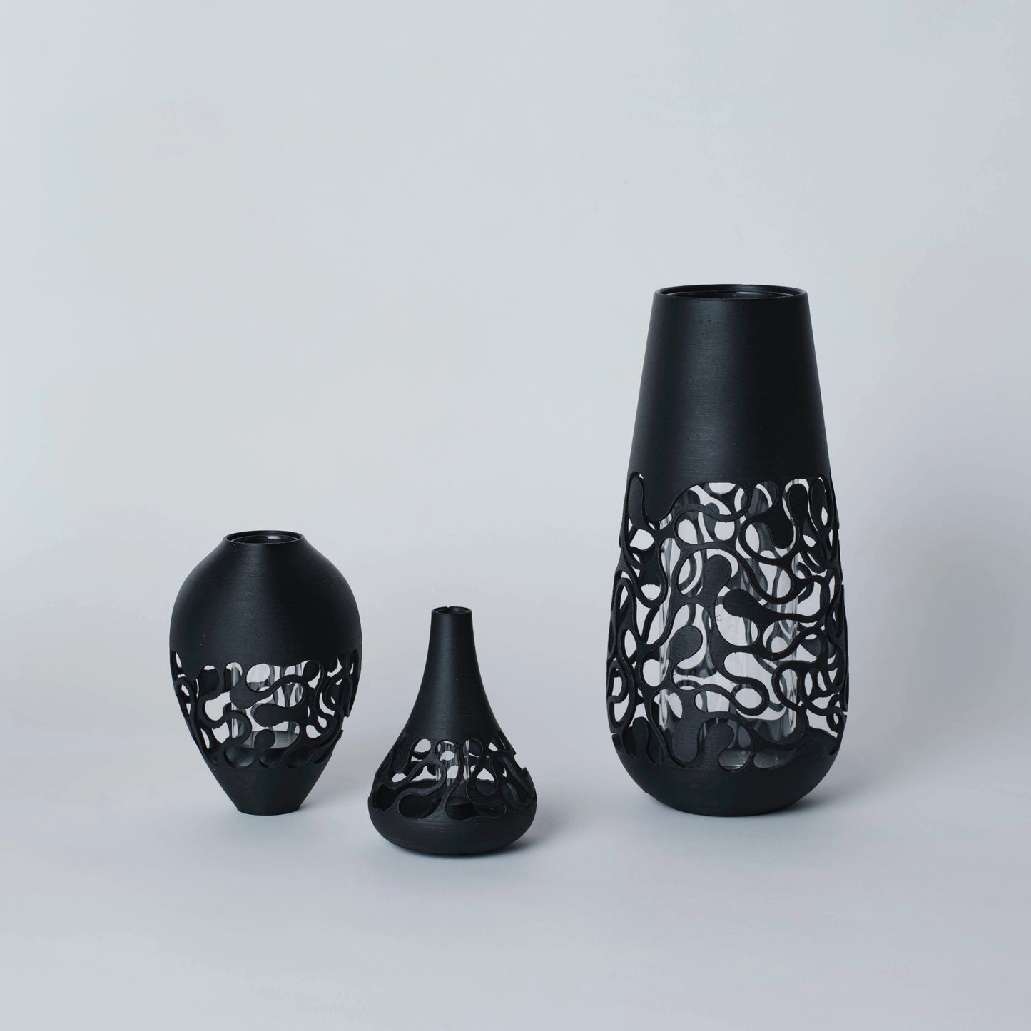 フラワーベース　NB　花瓶　花器　3Dプリント　3Dプリンター　インテリア　ガラス　プラスチックGogoCollective　GoGo1122　オブシディアンブラック