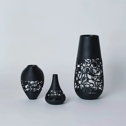 フラワーベース　NB　花瓶　花器　3Dプリント　3Dプリンター　インテリア　ガラス　プラスチックGogoCollective　GoGo1122　オブシディアンブラック